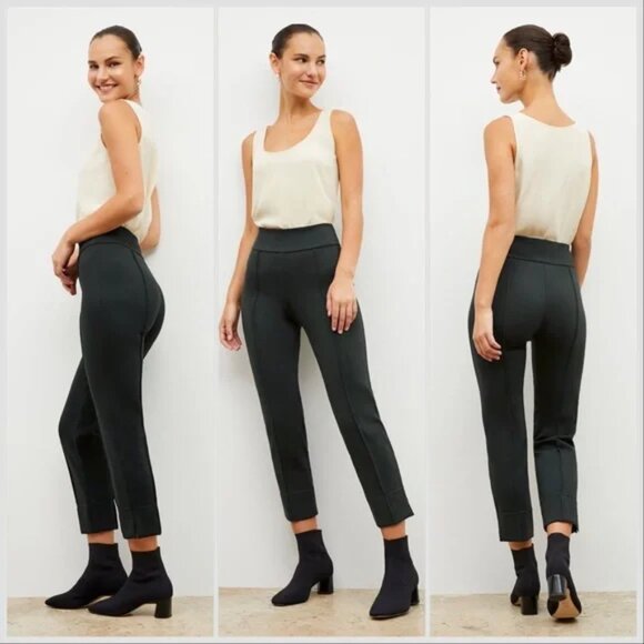 New MM LaFleur Robin high rise pintuck straight leg ankle crop trouser pant
